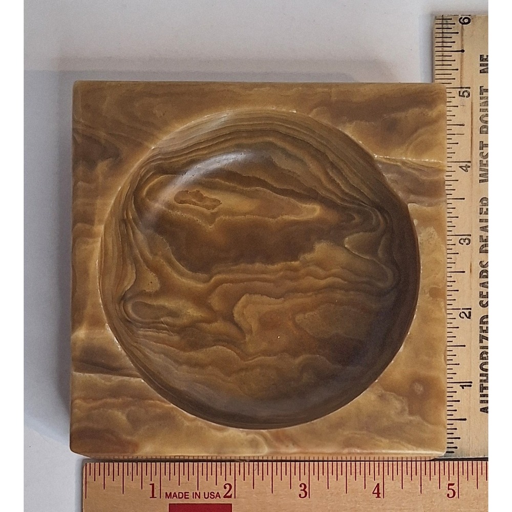 Vtg Alabaster Stone Ashtray